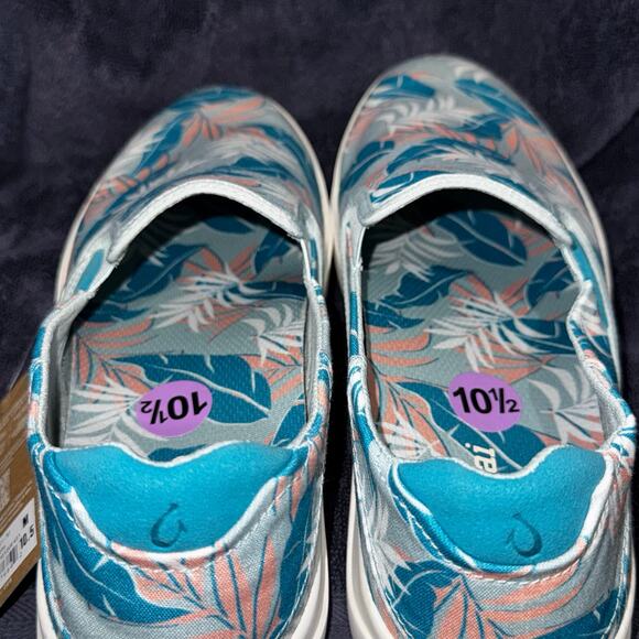 OluKai Lae'Ahi Pa'i Mens Size 10.5 Shoes Swell/Aloha Blue Floral Slip On Sneaker - Picture 9 of 11